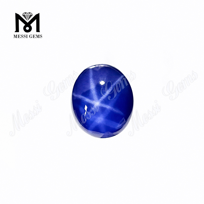 Synthetic Sapphire 6x8mm Oval Cabochon Blue Star Sapphire