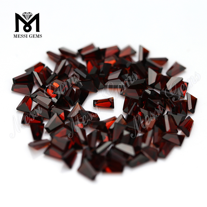 factory price trapezoid cut natural loose red garnet stones