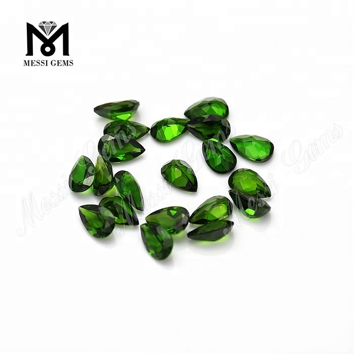 loose gemstone pear chrome green natural diopside stone