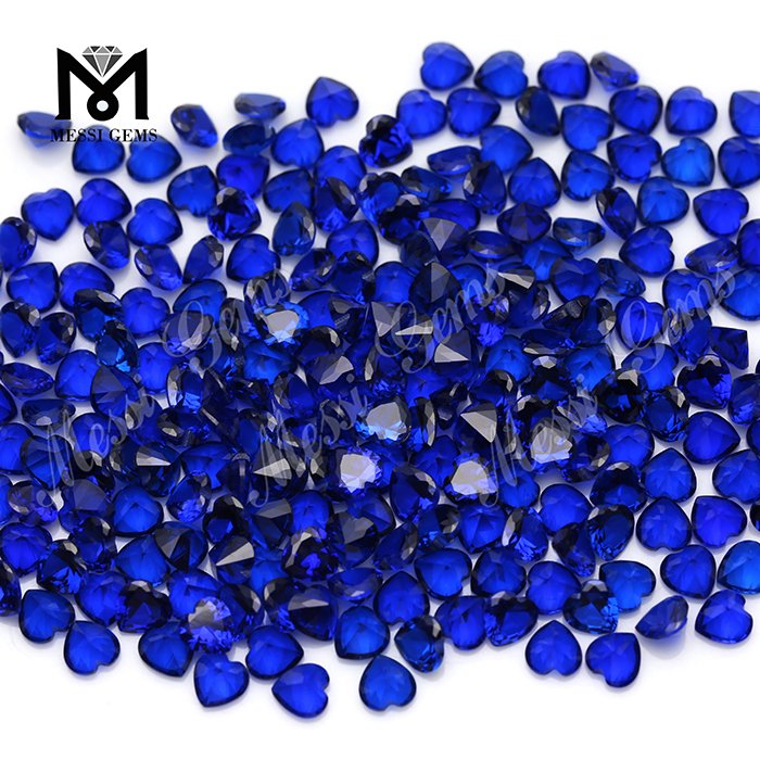 Heart Machine Cut Gems 6x6mm Synthetic 112# Spinel Blue Sapphire