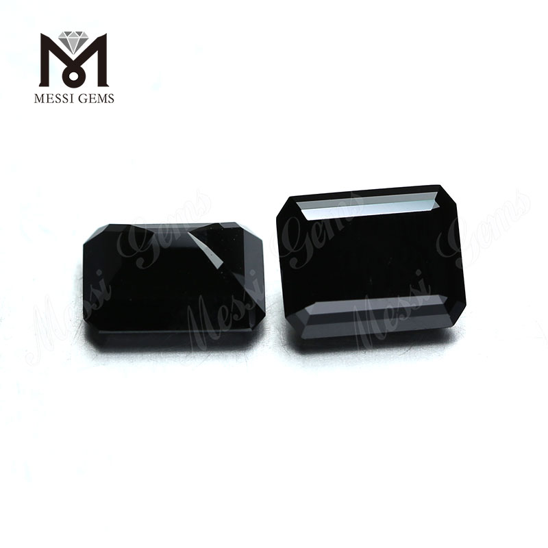 Black Moissanite Diamond Factory Price Synthetic Loose Gemstone Emerald Cut 