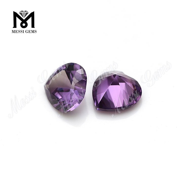 Heart cut synthetic alexandrite ruby gemstones color change corundum stones