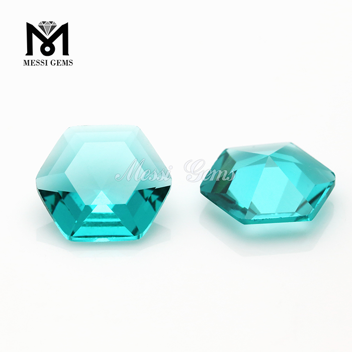 factory price 10*10 hexagon shape synthetic glass loose gems