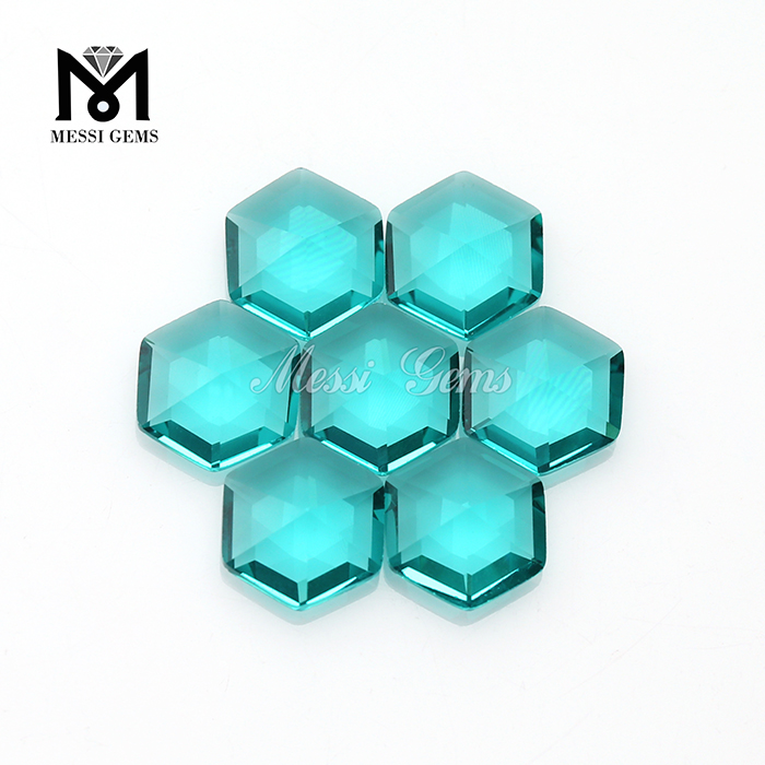 factory price 10*10 hexagon shape synthetic glass loose gems
