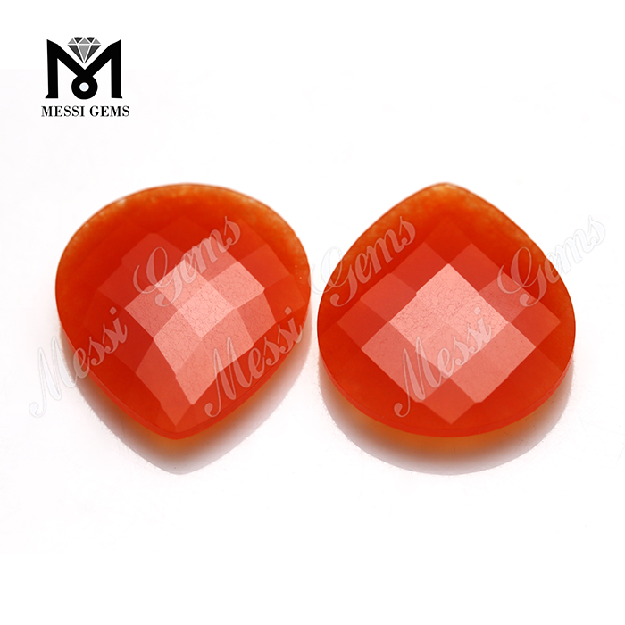 double checker cut gems natural blood jade stones for necklace