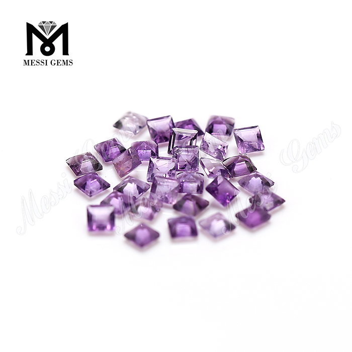 Natural Gemstone 2.5mm Square Shape Amethyst Stone Prices Loose
