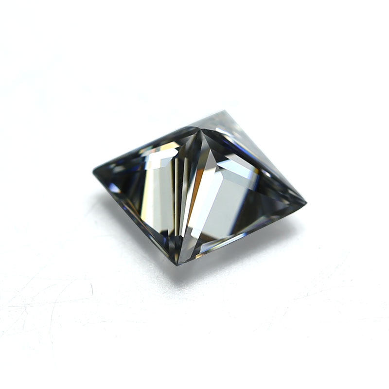 Wholesale Price DEF Brilliant Square Cut Loose Colored Grey synthetic moissanite diamond price per carat