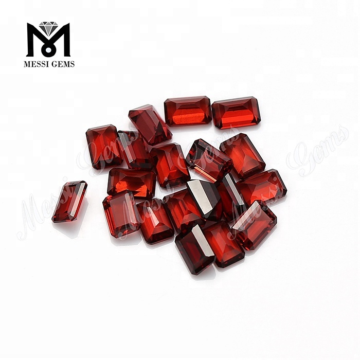 Wholesale 4*6mm Emerald Cut Natural Red Garnet Stone