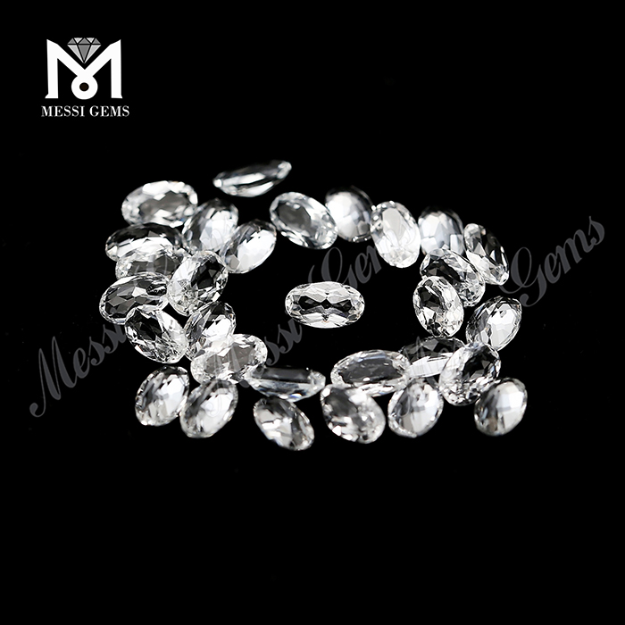 Oval shape genuine natural white wholesale prices topaz gemstone