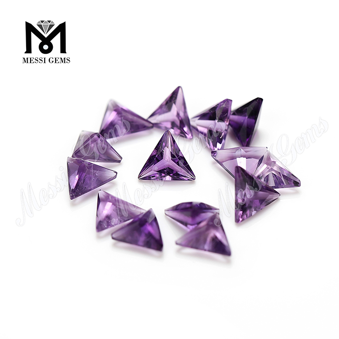 cheap wholesale triangle shape loose gemstone amethyst stones