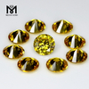Golden Yellow Top Shining Round Diamond Cut Synthetic Cubic Zirconia Gemstone
