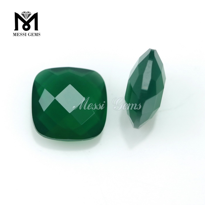 top quality cushion green agate stone price for jewelry
