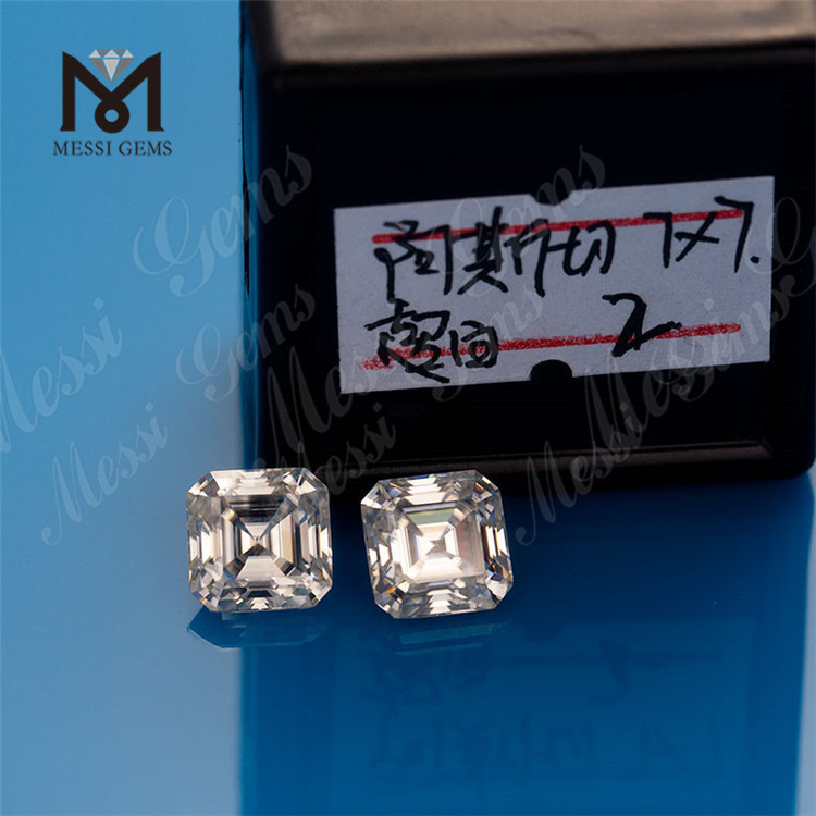 China Loose Stones Manufacturer 7x7mm DEF White Asscher Cut Loose Moissanite for Sale