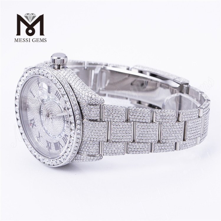 Hand Set Iced Out Fashion Luxury 100% Brand Custom Design Woman Men Vvs Moissanite Watch