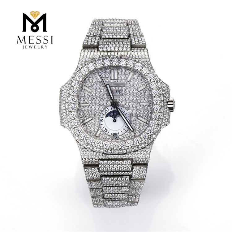 mechanical swiss moissanite diamond watch