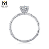 Wuzhou factory price silver ring 1ct moissanite diamond ring