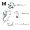 Messi Gems classic 1 carat moissanite diamond 925 sterling silver womens rings