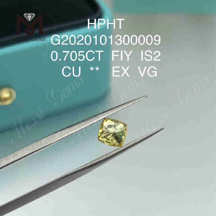 0.705ct FIY man created diamonds Cushion cut SI2