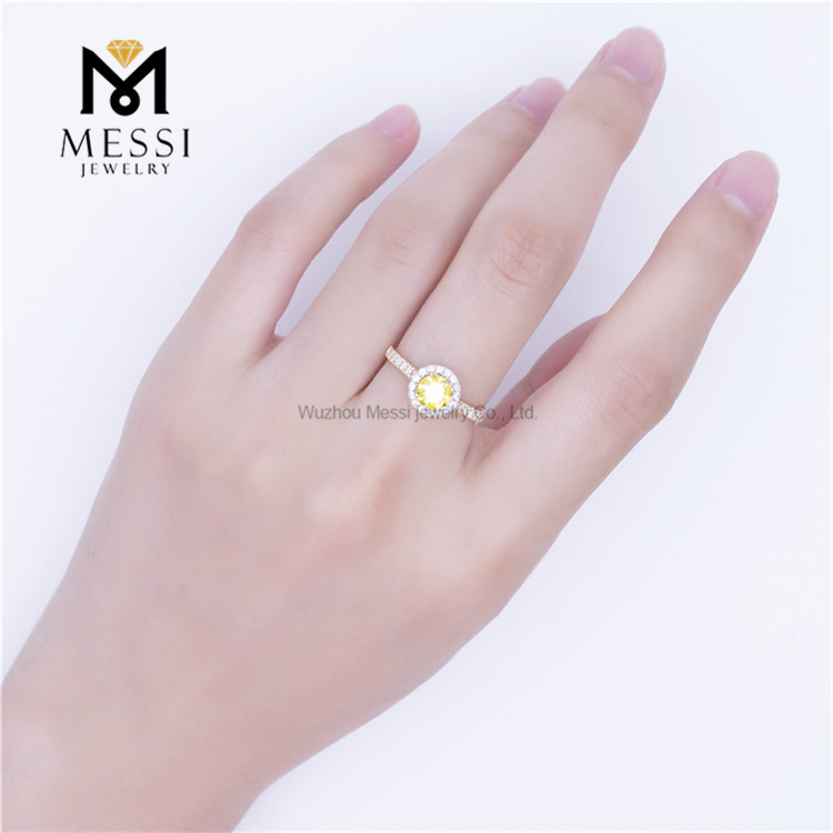 Yellow Moissanite Wedding Ring DEF Moissanite Engagement Ring for Women