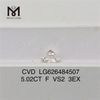 5.02CT F VS2 3EX IGI certified loose diamonds CVD LG626484507丨Messigems