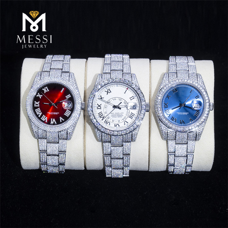 iced out watch moissanite