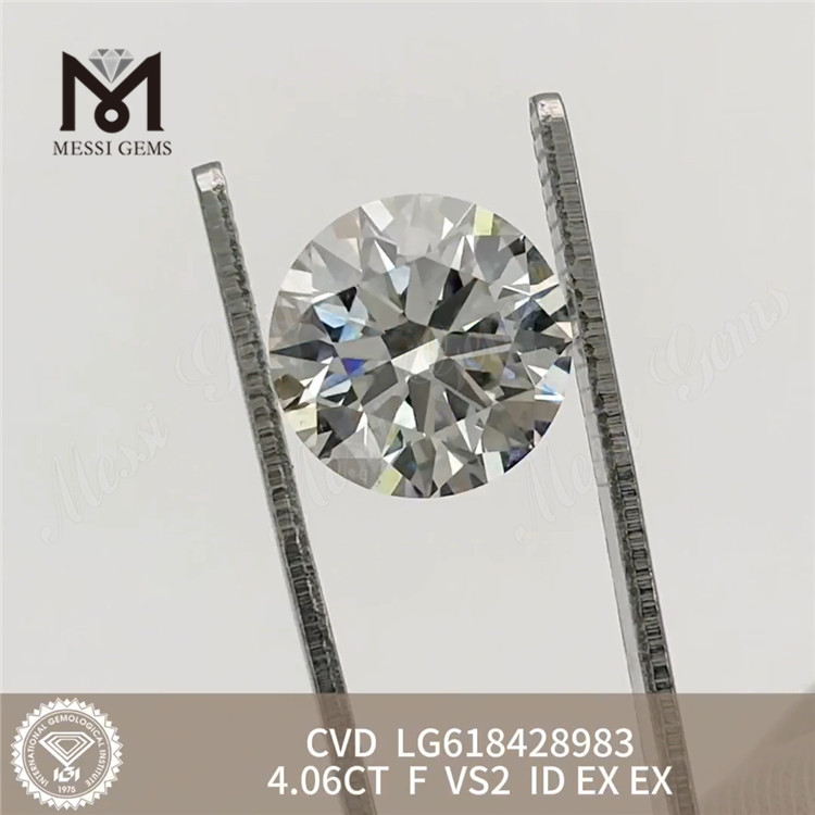  4.06CT F VS2 ID CVD custom cut lab grown diamonds丨Messigems LG618428983