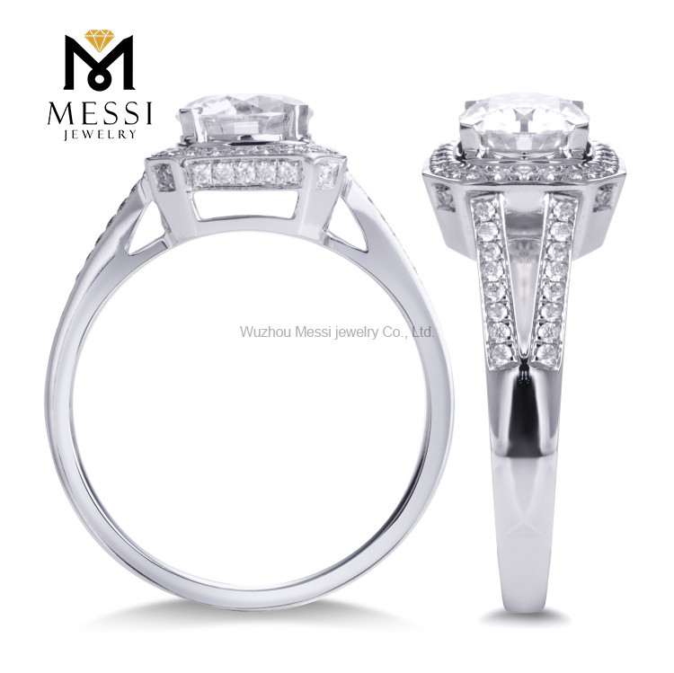 14 18k gold halo cut engagement rings White Gold Jewelry Women Gift Best Selling Classics Design 