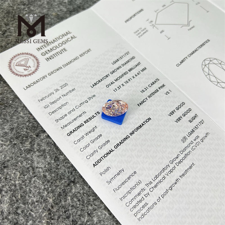 10.3ct pink oval lab cultured cvd diamonds wholesale 10.3ct pink oval lab cultured cvd diamonds wholesale