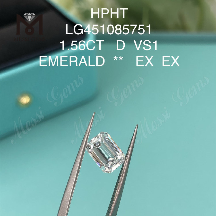 1.56 carat D HPHT VS1 EMERALD CUT lab diamonds