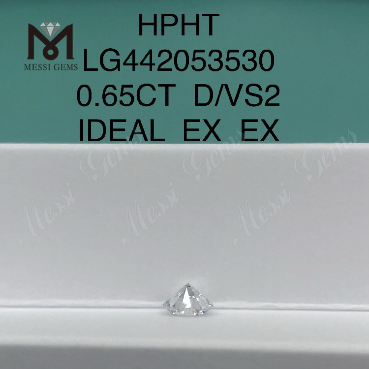 0.65 Carat D VS2 Round Lab Grown Diamond IDEAL HPHT Diamond Wholesale