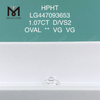 1.07 carat D VS2 Clarity Grade OVAL lab diamonds HPHT