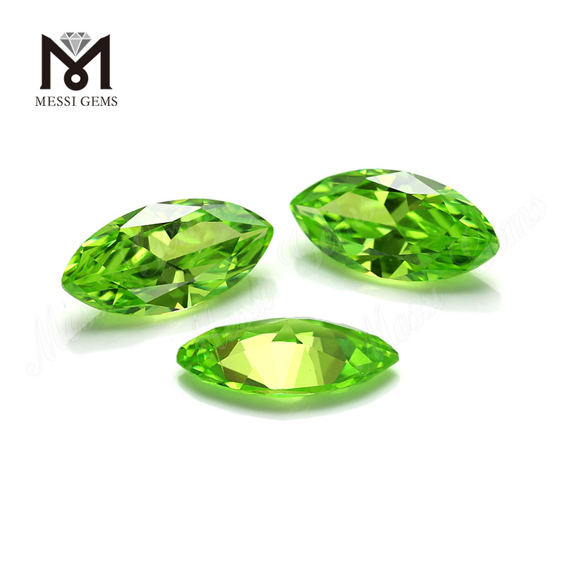  factory apple green marquise sytnetic cubic zirconia loose cz stone 