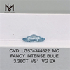 3.36CT VS1 VG EX 3ct MQ FANCY INTENSE BLUE lab grown blue diamonds price CVD LG574344522