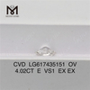 4.02CT E VS1 CVD OV lab made diamonds LG617435151丨Messigems