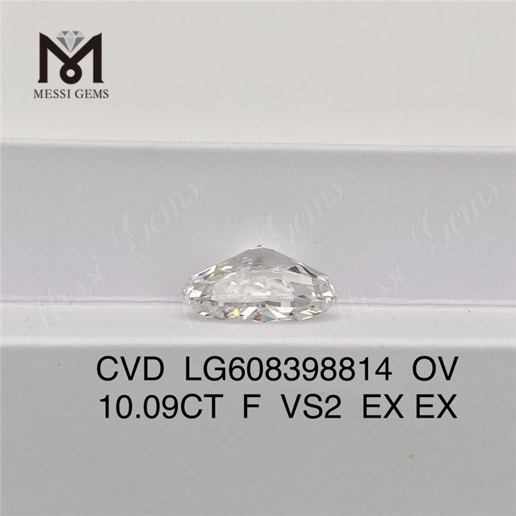 10.09CT F VS2 CVD OV biggest lab grown diamond IGI Certified Excellence丨Messigems LG608398814