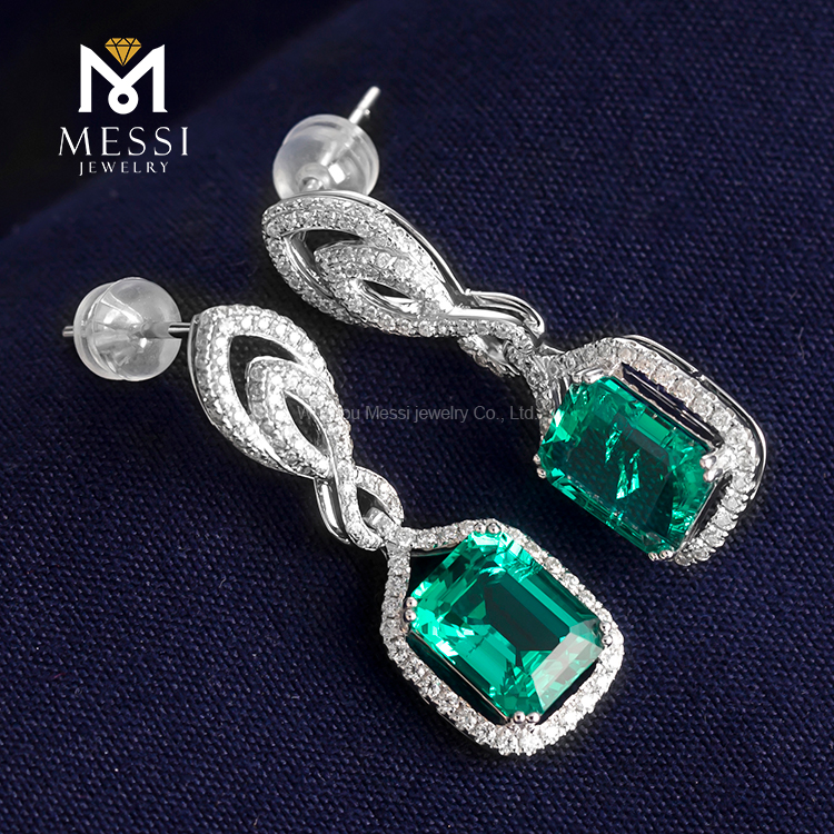emerald real gold earring