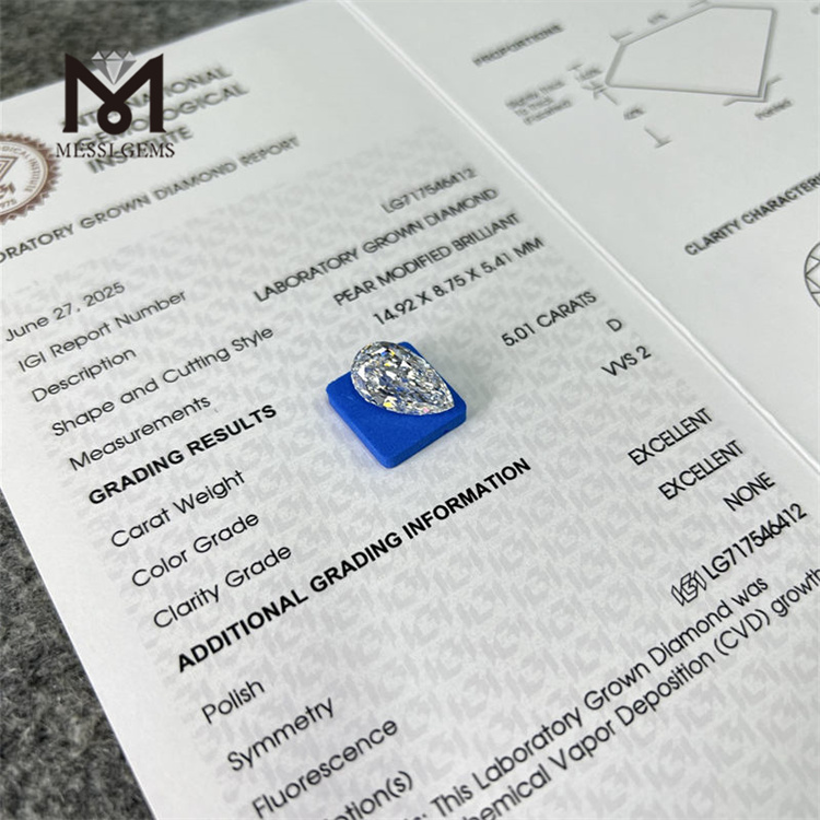 5ct d pear vvs2 diamond labs cvd 5ct d pear vvs2 diamond labs cvd