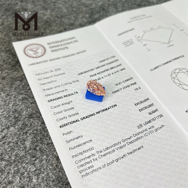 10.8ct pink pear ethical lab igi cultured diamond 10.8ct pink pear ethical lab igi cultured diamond