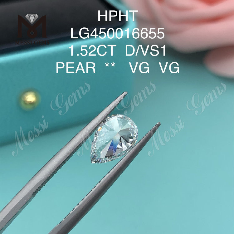 1.52 carat D/VS1 PEAR CUT lab diamonds VG