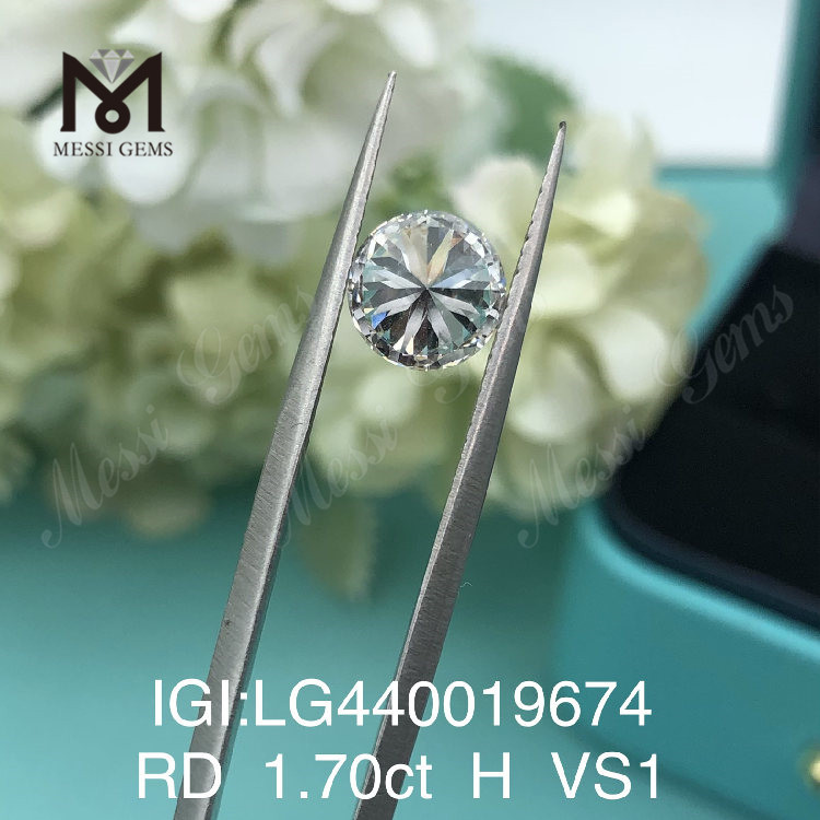 1.70 carat H VS1 IDEAL Round lab grown diamond cost per carat