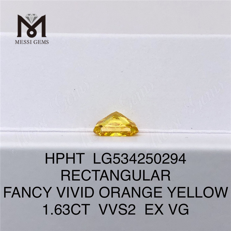 1.63ct FANCY YELLOW loose synthetic diamonds RECTANGULAR yellow lab grown diamonds wholesale price