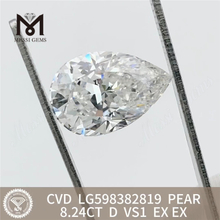 8.24CT D VS1 PEAR CVD lab fabricated diamonds Wholesale price丨Messigems LG598382819