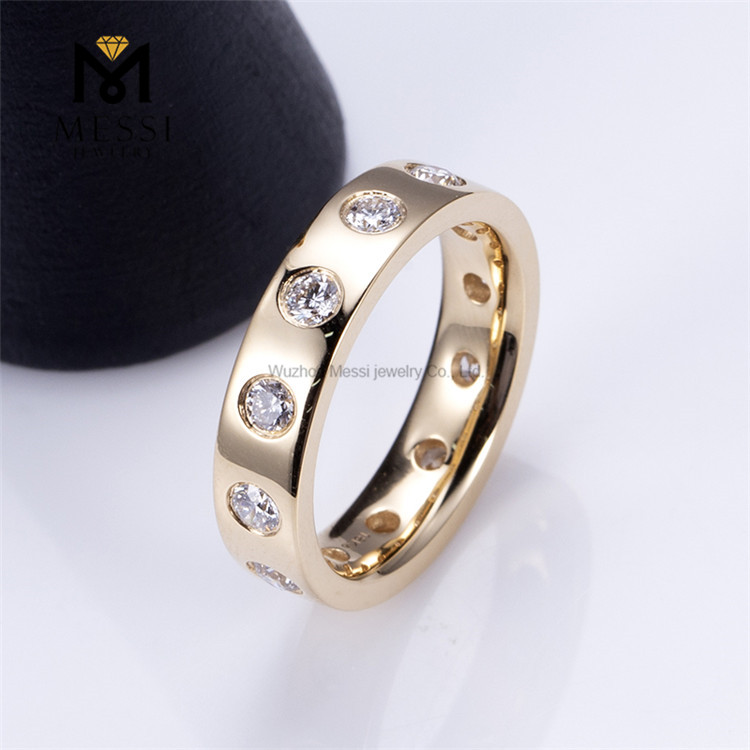 18k yellow gold fashion style Round shape Lab Produced Diamond Rings
