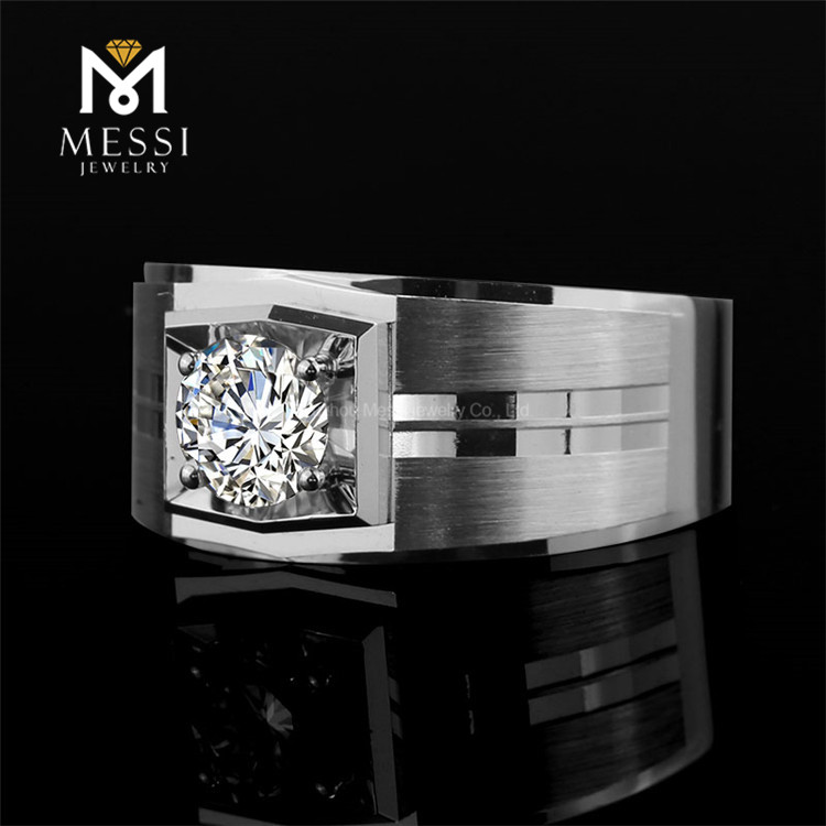 1 carat 18K gold fashion moissanite ring for men