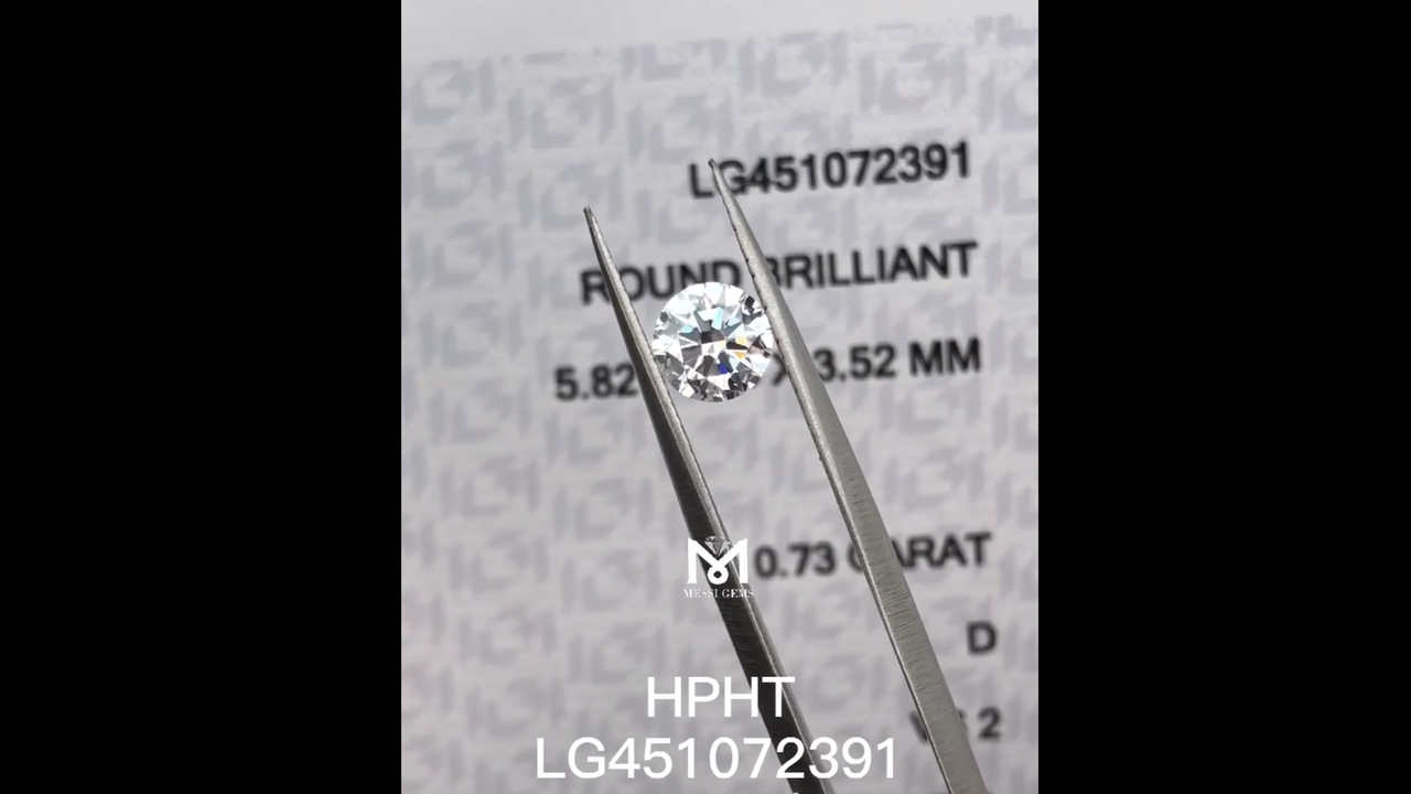 0.73 carat d vs2 rd grown lab diamonds hpht diamond video 