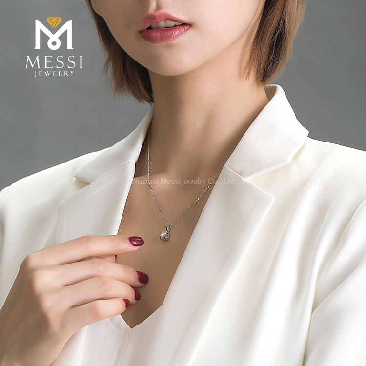 moissanite real gold necklace for girl