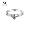 Chinese jewelry manufacturer prong setting moissanite woman ring sterling silver 925 jewellery ring