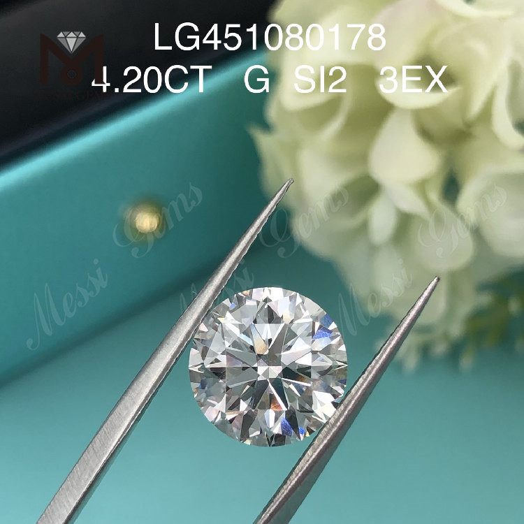 4.2 ct G SI2 RD 3EX Cut Grade lab grown diamonds 4 carat
