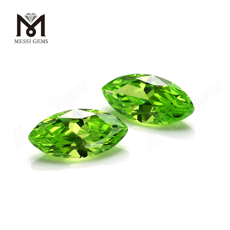  factory apple green marquise sytnetic cubic zirconia loose cz stone 