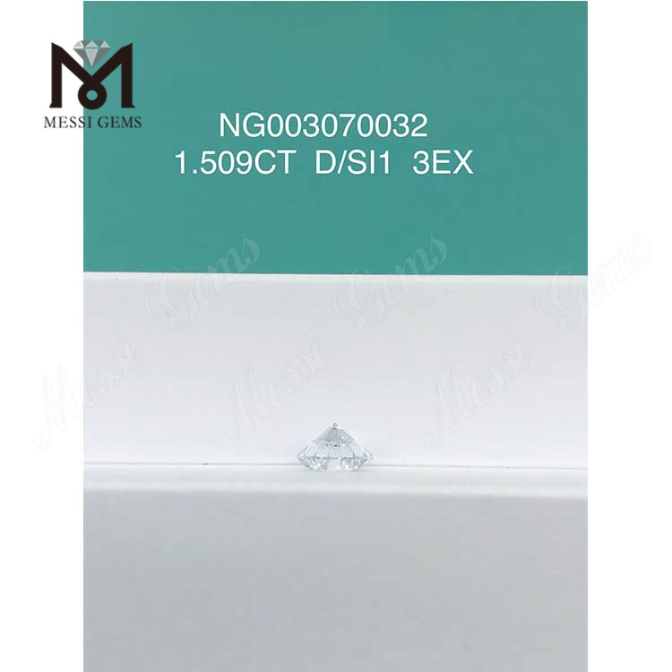 D round Loose Gemstone Synthetic Diamond SI1 1.509ct EX Cut